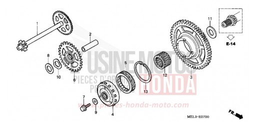 EMBRAYAGE DE DEMARRAGE CBR1000RR4 de 2004